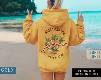 Coconut Girl Maui Strong-hoodie, dubbelzijdig Lahaina Hawaii-sweater, Summer Vibes, oversized strandhoodie, Aloha Mao Loa Maui-sweatshirt