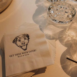 Personalized Logo Artwork Design, Custom Monogrammed Full Color Printed Cocktail Napkins, Wedding Company Corporate Business Event Party