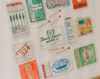 Custom Watercolor Matchbook Personalized Painting
