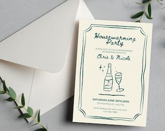 Housewarming Party Invitation, Editable Modern Housewarming Party Invite, Minimalist, Welcome Home, Moving Announcement, Digital, Customize