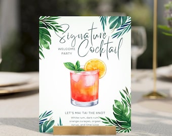 Signature Drink Sign, Editable Open Bar Sign, Signature Drink Template, Signature Cocktail Sign, Wedding Bar Menu Template, Cocktail Menu