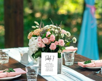 Wedding Table Numbers, Printable Table Numbers Wedding, Editable Table Number Template, Table Number Signs, Wedding Signage, Wedding Numbers