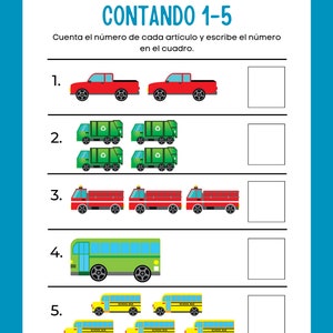 Counting 1-5 in Spanish, Math, Mathematics, Spanish, Kindergarten, Fun, Template, Digital