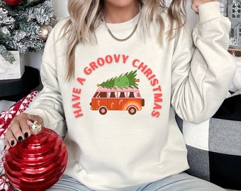 Groovy Christmas Sweater Retro Christmas Gift for Her Vintage Inspired Christmas Gift Idea Boho Holiday Gift Funky Xmas Gift