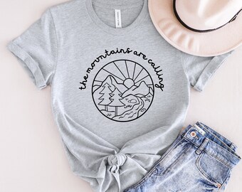 Mountains are Calling Tee, Mountain Vacation, Adventure Tee, Shirts for Vacation, Vacation Shirt, Womens Adventure, Mountain Graphic