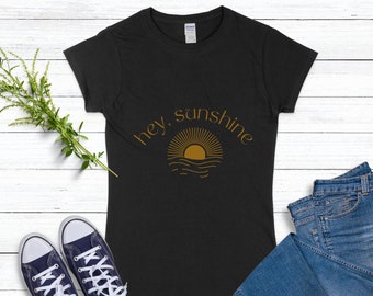 Hey Sunshine Tee, Summertime Shirt, Sun Salutation, Here Comes the Sun