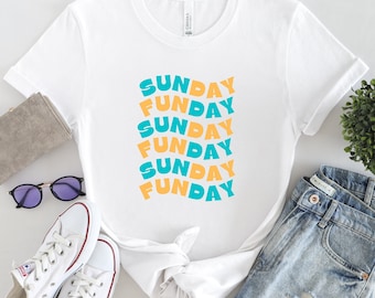 Sunday Funday Short Sleeve Tee, Sunday Shirt, Days of the Week Tee, Fun Graphic Tee, Sunday Funday