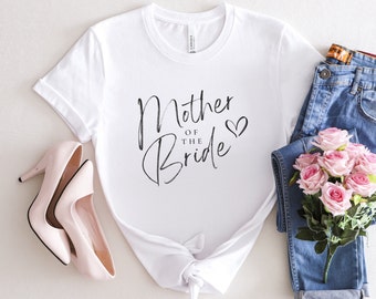 Camiseta de madre de la novia, camisas de fiesta de boda para fiesta nupcial, ropa nupcial, camisas para novia, regalo de mamá para mamá de camisa de novia