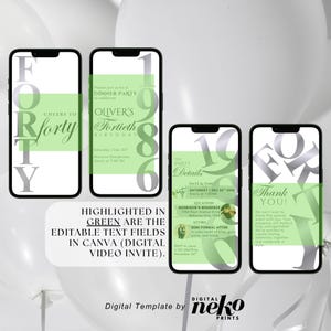 Digital 40th Birthday Invitation For Men, 40 Invite Ecard, Virtual Rustic Marquee BBQ Forty Party Invite For Him, Self Editable Template, Digital 40th Birthday Invitation, 40th Ecard, Black Gold Silver Balloon Diamond Video Party Invite For Black Tie Gala, Editable Itinerary, Men's 40th Birthday Digital Invitation Template, Birthday Invite for Him Digital, 40th Birthday Party Invitation, 40th Men Party Invite, Digital Men Birthday Invitation, The Man The Legend by DigitalNekoPrints