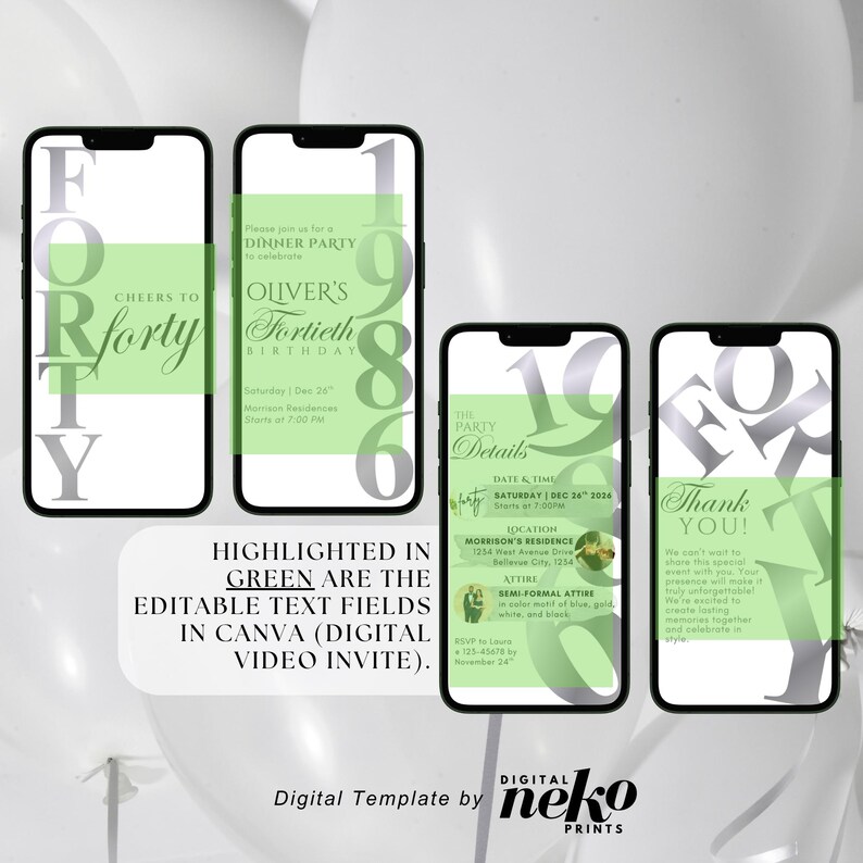 Digital 40th Birthday Invitation For Men, 40 Invite Ecard, Virtual Rustic Marquee BBQ Forty Party Invite For Him, Self Editable Template, Digital 40th Birthday Invitation, 40th Ecard, Black Gold Silver Balloon Diamond Video Party Invite For Black Tie Gala, Editable Itinerary, Men's 40th Birthday Digital Invitation Template, Birthday Invite for Him Digital, 40th Birthday Party Invitation, 40th Men Party Invite, Digital Men Birthday Invitation, The Man The Legend by DigitalNekoPrints