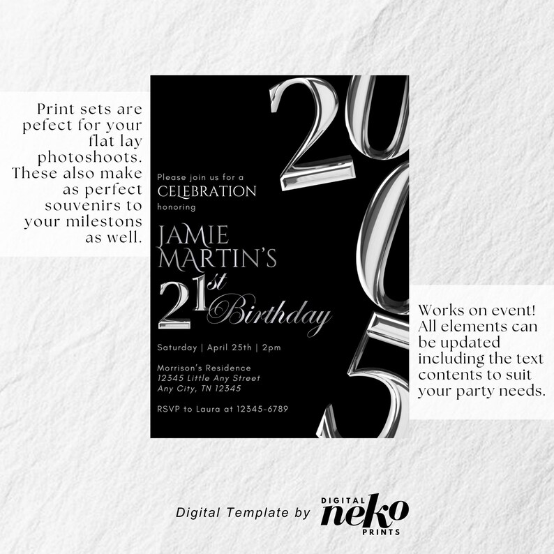 21 evite electronic, hello 21 birthday, 21 Phone Invitation, Modern 21 Birthday, 21st birthday digital invitation, 21st Casino Birthday Invitation, 21st Birthday Party Invitation, Silver Blue Balloons Digital 21st Glam Dinner Invite Template, Diamond Video Editable Brunch Itinerary, 21st Birthday Invitation Template, 21st Party Invite Editable Template, Customisable Party Evite, Digital Download, Party Invitation boy, 21st Digital Evite by DigitalNekoPrints