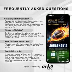 Editable Football Themed Birthday Party Invitation Card Template, Digital Football Birthday Invite, Electronic Sports Birthday Mobile, Sports Birthday Invitation, Editable Event Sports Theme Invite, Any Age, Sporting Event Flyer, Digital Template, Instant Download, First Year Down Invitation, Football 1st Birthday Invitation, Boy 1st Birthday Evite, Sports Birthday Party, Printable Template, Soccer Ticket Birthday Invitation, Soccer Party Kids, Digital Editable Printable by DigitalNekoPrints