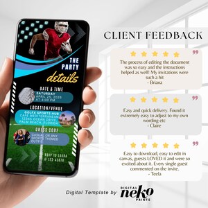 Editable Football Themed Birthday Party Invitation Card Template, Digital Football Birthday Invite, Electronic Sports Birthday Mobile, Sports Birthday Invitation, Editable Event Sports Theme Invite, Any Age, Sporting Event Flyer, Digital Template, Instant Download, First Year Down Invitation, Football 1st Birthday Invitation, Boy 1st Birthday Evite, Sports Birthday Party, Printable Template, Soccer Ticket Birthday Invitation, Soccer Party Kids, Digital Editable Printable by DigitalNekoPrints