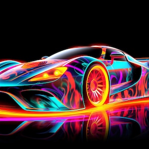Neon Car Digital Image