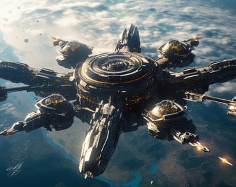 Digital Art Space Ship