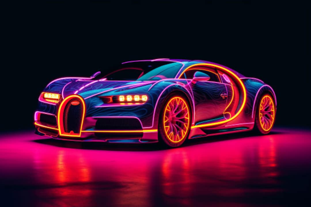 Neon Bugatti Etsy