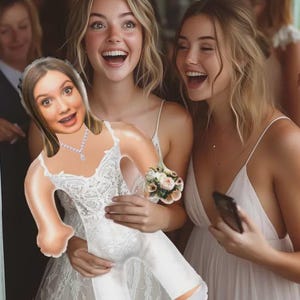 Bride Blow up Doll Custom Inflatable, Bachelor Party, Bachelorette Party Decor, Custom Face Doll, Personalized Balloon Dolls with Face, Her