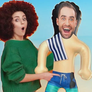 Groom Blow up Doll Custom Inflatable, Bachelor Party, Bachelorette Party Decor, Custom Face Doll, Personalized Balloon Dolls with Face