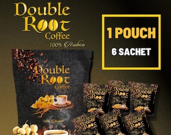 Double Root Coffee 100% Arabica Maca Extract ( 6 Sachets ) | Boost Fertility Coffee | Malaysia Coffee | Coffee Boost Immunity