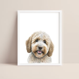 Labradoodle Art - Baby Labradoodle Nursery Print - Puppy Print - Labradoodle Watercolor Art - Baby Labradoodle- Pet Dog Nursery - Digital