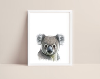 Arte del oso Koala - Impresión del vivero del Koala bebé - Impresión del arte del Koala - Arte de la acuarela del Koala - Arte de la pared del oso Koala - Vivero del Koala - Arte digital