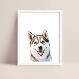 Siberian Husky Kunst - Baby Hund Kinderzimmer Druck - Baby Hund Druck - Siberian Husky Aquarell Kunst - Hund Wandkunst - Haustier Hund Kinderzimmer - Digital