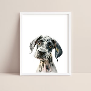Great Dane Art - Baby Great Dane Nursery Print - Puppy Print - Great Dane Watercolor Art - Great Dane  Wall Art - Pet Dog Nursery - Digital