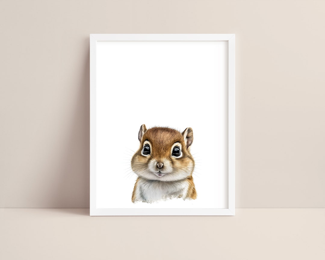 Chipmunk Art - Baby Chipmunk Nursery Print - Baby Animal Print ...