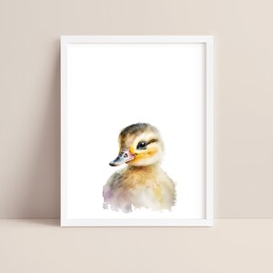 Duck Art - Baby Duck Nursery Print - Baby Animal Print - Duck Watercolor Art - Duck Wall Art - Farm Animal Nursery - Digital