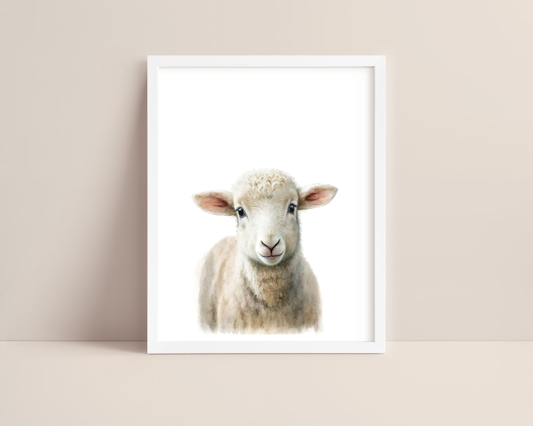 Sheep Art Baby Sheep Nursery Print Baby Animal Print Sheep Watercolor