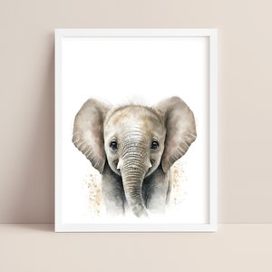 Elefant Kunst - Baby Elefant Kinderzimmer Druck - Baby Animal Print - Elefant Aquarell Kunst - Elefant Wandkunst - Safari Tier Kinderzimmer