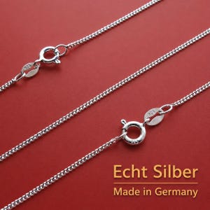 Panzerkette Echt Silber 925 massiv Anhängerkette Juwelier Neuware Gliederkette Made in Germany Silberkette Echtheitsstempel Länge wählbar afbeelding 1