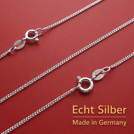 Panzerkette Echt Silber 925 massiv Anhängerkette  Juwelier Neuware Gliederkette Made in Germany Silberkette Echtheitsstempel Länge wählbar