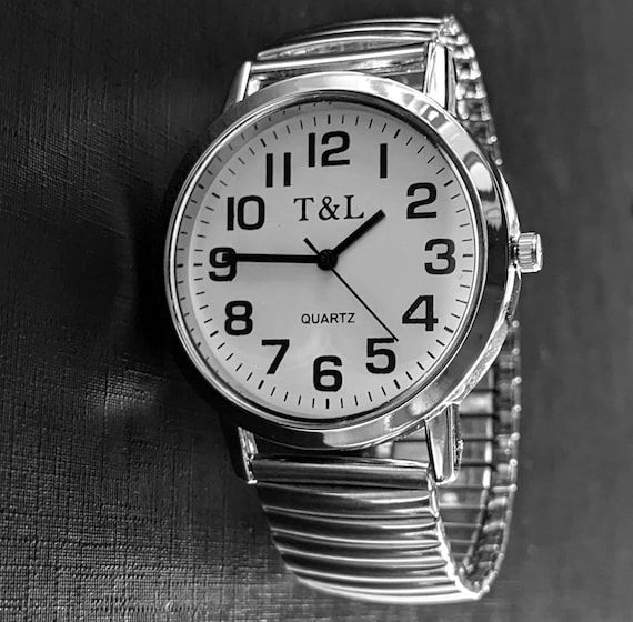 Quarz Uhr Zugband Stretch Armband Edelstahl Batterie