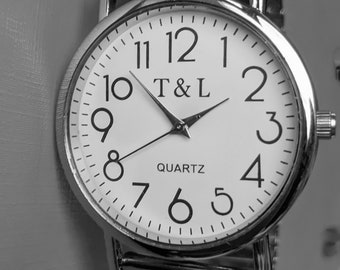 Quarz Uhr Zugband Stretch Armband Edelstahl Batterie Stretcharmband silber Damen Herren Uhr flexibles Armband  geprüft & neu