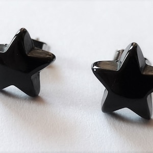 Stern Star Sternchen Titan Ohrstecker Ohrringe black  schwarz Titanium Erstohrstecker Sternen Ska neu Unisex