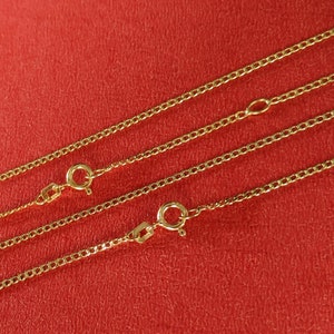 Cadena de oro real cadena de bordillo oro real 333 estampado joyero de 8 quilates nuevo producto cadena de eslabones de oro amarillo hecho en Alemania cadena para niños para hombres y mujeres imagen 1