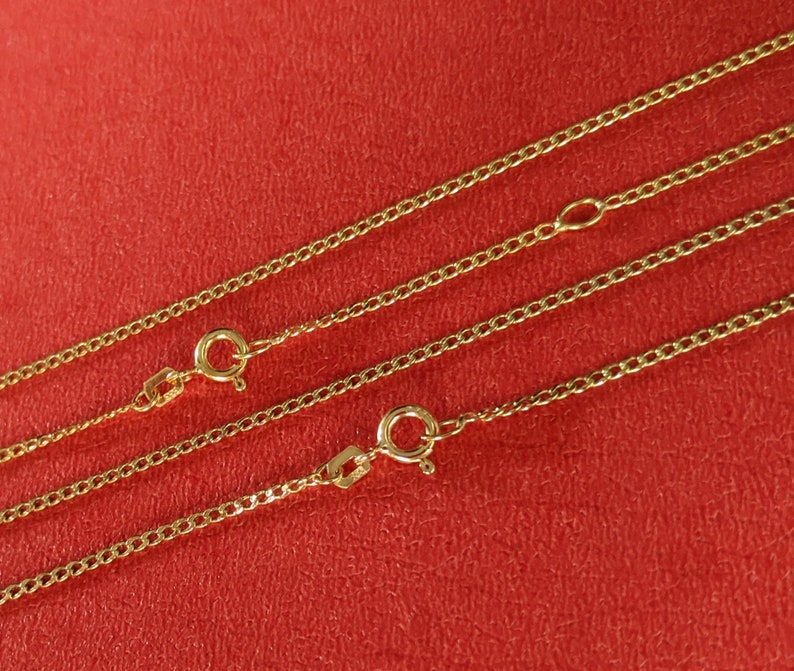 Cadena de oro real cadena de bordillo oro real 333 estampado joyero de 8 quilates nuevo producto cadena de eslabones de oro amarillo hecho en Alemania cadena para niños para hombres y mujeres imagen 1