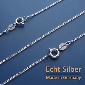 Echt Silber 925 massiv Anhängerkette Panzerkette Juwelier Neuware Gliederkette Made in Germany Silberkette Echtheitsstempel Länge wählbar
