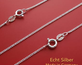 Panzerkette Echt Silber 925 massiv Anhängerkette  Juwelier Neuware Gliederkette Made in Germany Silberkette Echtheitsstempel Länge wählbar