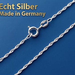Singapurkette gedrehte Echt SILBER 925 Kette 45 / 50 / 55 cm Deutsche Juwelier Qualität Silberkette Gliederkette Anhängerkette Geschenk NEU