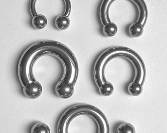 Extrem Piercing Hufeisen Ring BCR  Prinz Albert Deutsche Piercingmanufaktur XL 316L PA Prince Albert Circular Barbell Größen wählbar Unisex