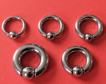 Extreme Piercing Ring BCR Spring Ball Closure Ring Prince Albert German Piercing Manufacturer XL 316L PA Prince Albert Sizes Selectable