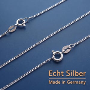 Panzerkette Echt Silber 925 massiv Anhängerkette Juwelier Neuware Gliederkette Made in Germany Silberkette Echtheitsstempel Länge wählbar afbeelding 2