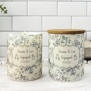 Personalized Engagement Soy Candle, Engagement Announcement, Gift For Newly Engaged Couple