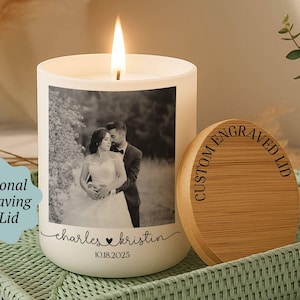 Personalized Photo Candle, Custom Soy Candle Gift, Wedding Gift, Anniversary Gift, Bridesmaid Gift, Gift For Coworker, Gift For Daughter