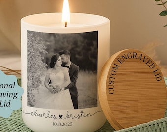 Personalized Photo Candle, Custom Soy Candle Gift, Wedding Gift, Anniversary Gift, Bridesmaid Gift, Gift For Coworker, Gift For Daughter