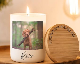 Vela de soja personalizada con foto de mascota, regalo personalizado para dueños de mascotas, mamá de perros, mamá de gatos