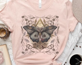 Cottagecore Moth Shirt, Dark Academia Tee, Aesthetic T-Shirt, Bug Tee, Goblincore, Vintage Style, Forestcore, Dark Cottagecore, Forestcore