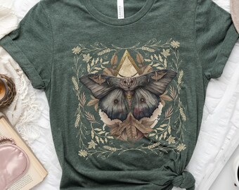 Cottagecore Moth Shirt, Dark Academia Tee, Aesthetic T-Shirt, Bug Tee, Goblincore, Vintage Style, Forestcore, Dark Cottagecore, Forestcore